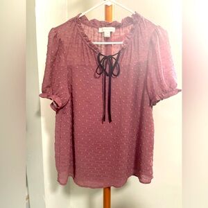 Dark roes pink polka dots with beautiful black lace